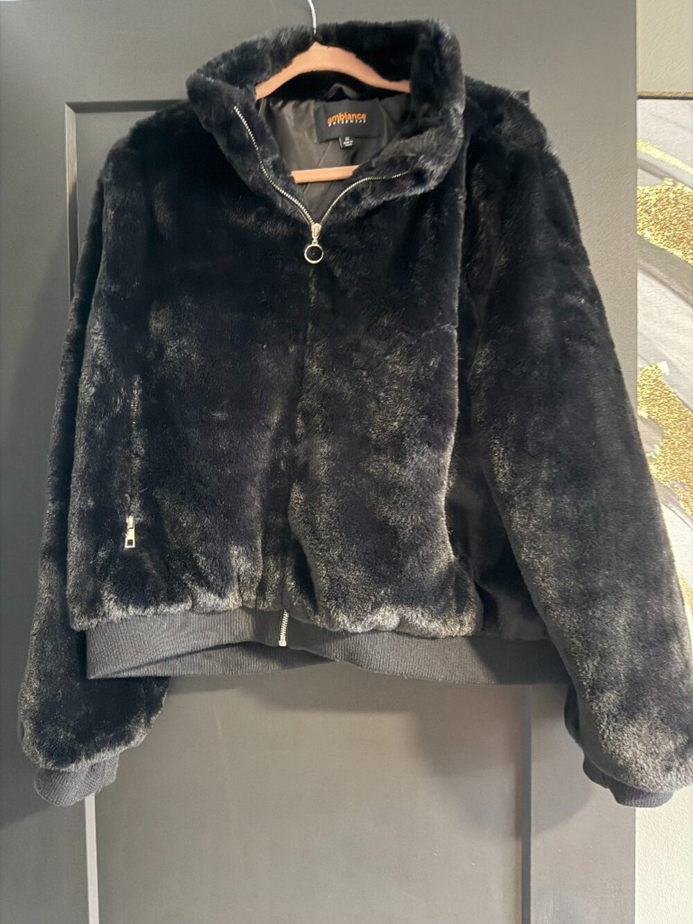 Ambiance Faux Fur Cropped Jacket sz 3X